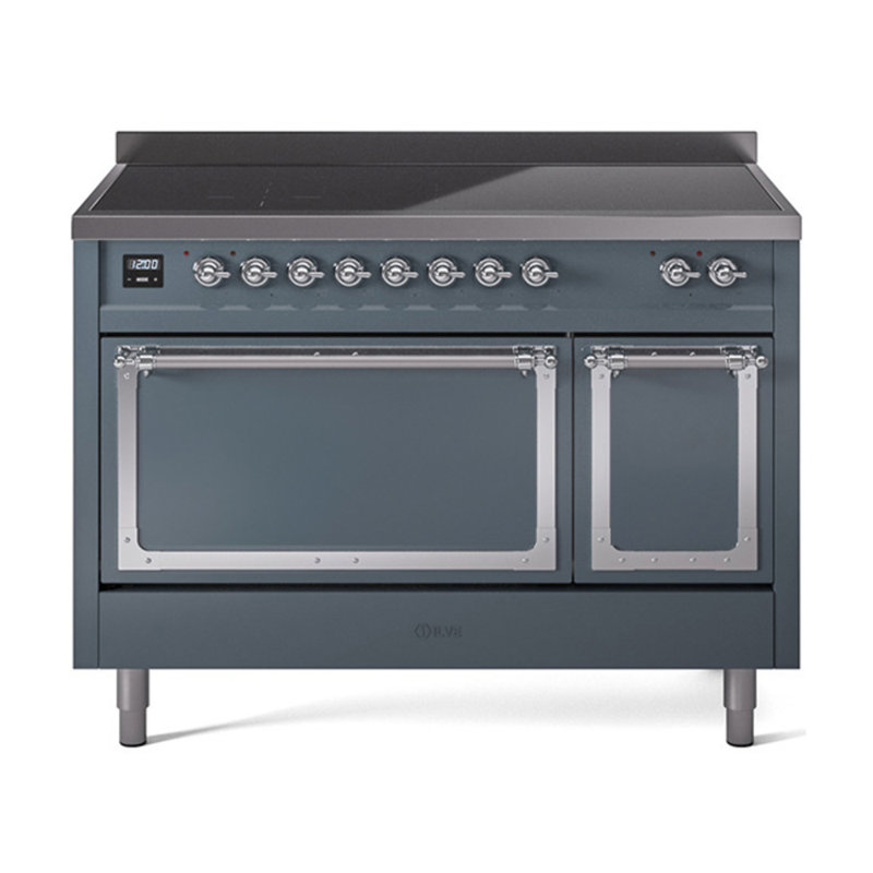 ILVE Nostalgie II Noblesse 48 in Induction Range, Blue Gray/Chrome