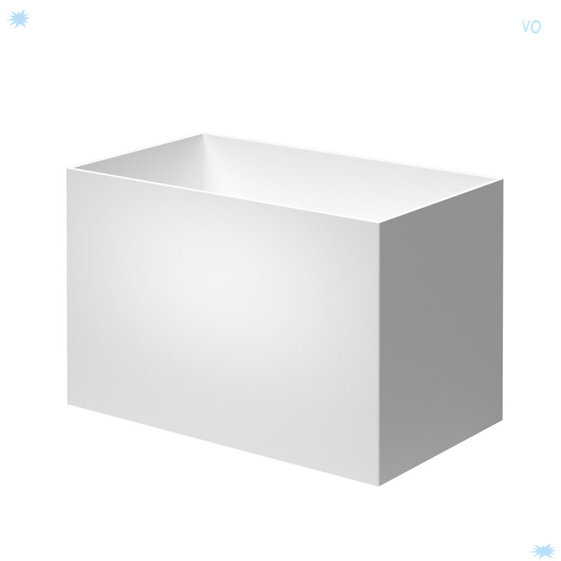 47 inch Freestanding Solid Surface Soaking Bathtub Matte White