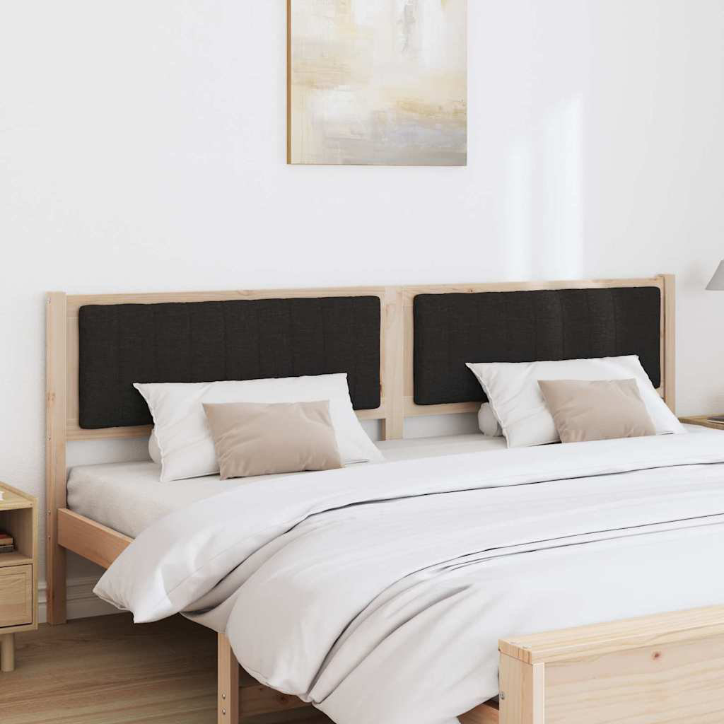 Upholstered Headboard Brown 80 Cm Solid Pine Wood