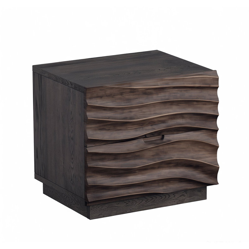 Tables de chevet en bois massif, table de chevet avec 2 tiroirs, sans poignées, table de bout de canapé pour le salon, chambres à coucher