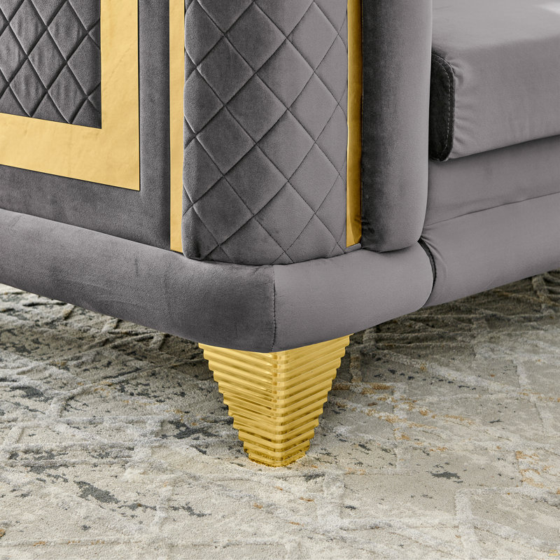 2Pcs Velvet Sofa Set