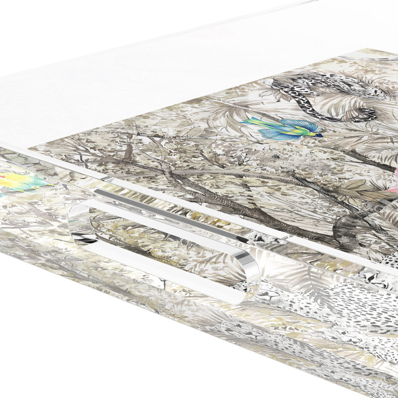 Arcadia Chettah Scene Acrylic Square Decorative Tray, 2" H x 15" W x 15" D