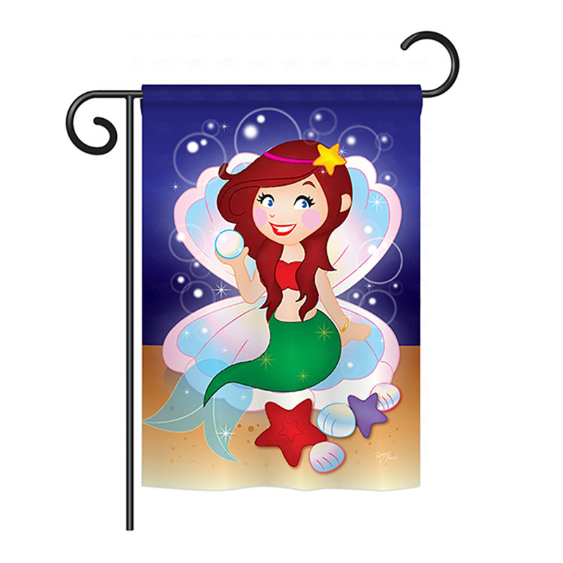 Drapeau maison en polyester 2 côtés sirène, H 40 po x l 28 po