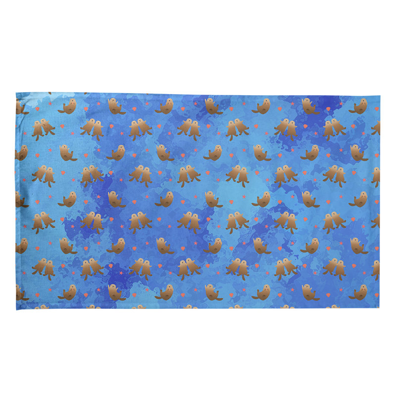 Serviette de thé à motif sea panneaux, Sergé de coton, Bleu marine