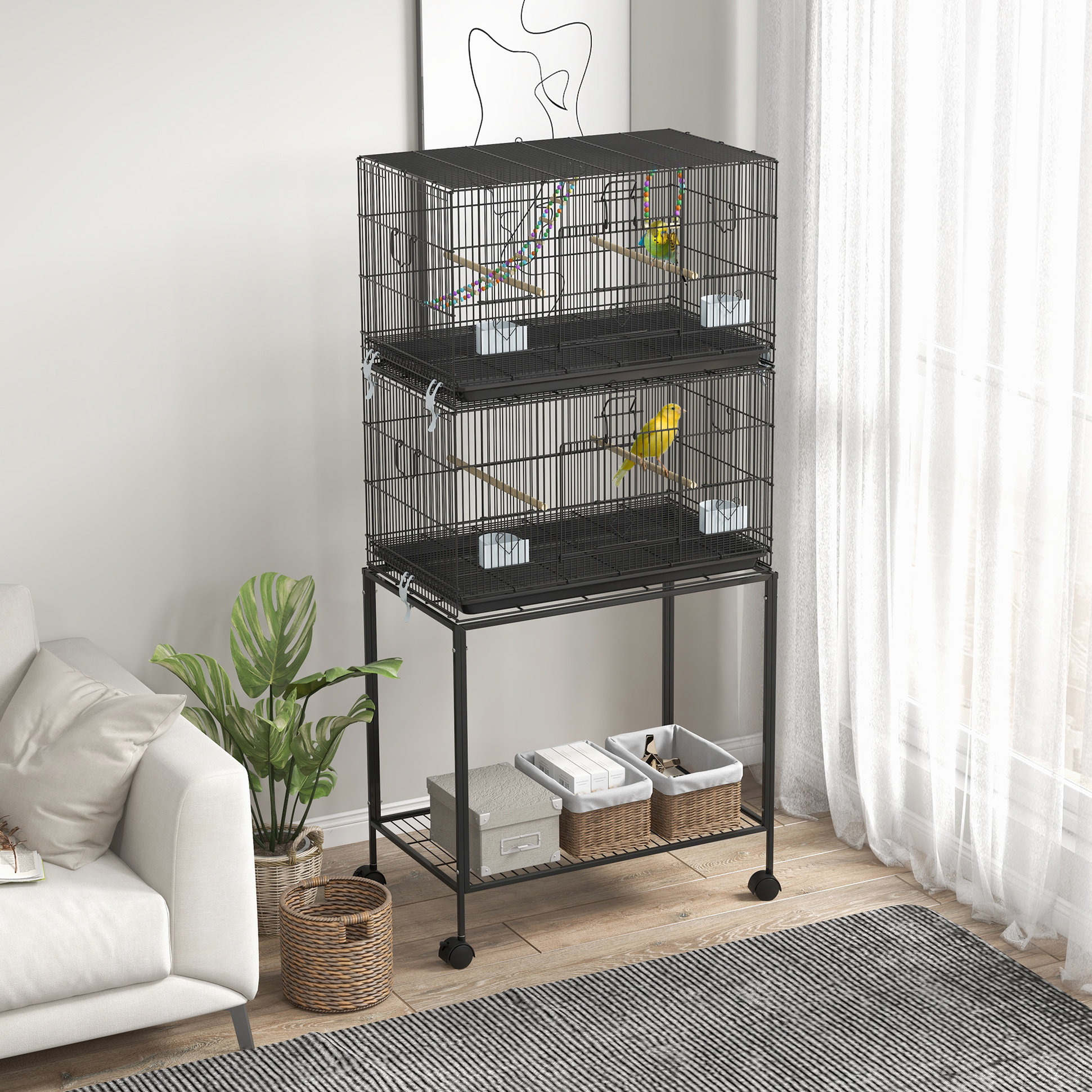 Fresh Look at Archie Oscar Double Stackable Bird Cage With Stand By For