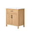 Meuble-lavabo de salle de bain avec lavabo en résine, meuble-lavabo à cadre en bois massif avec tablette réglable, organisateurs de porte d'armoire