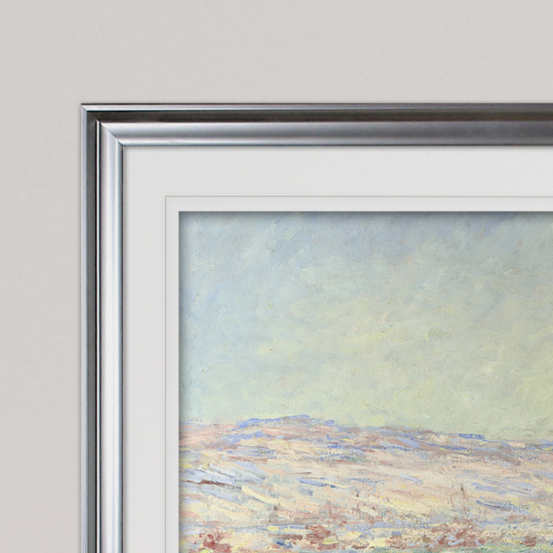 «Sun and Snow» par Claude Monet, reproduction, Cadre argenté, H 28 po x l 38 po x P 1,5 po