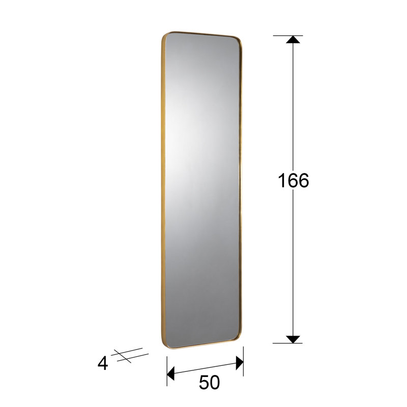 Averill Engineered Wood Wall Mirror, 166cm H x 50cm W