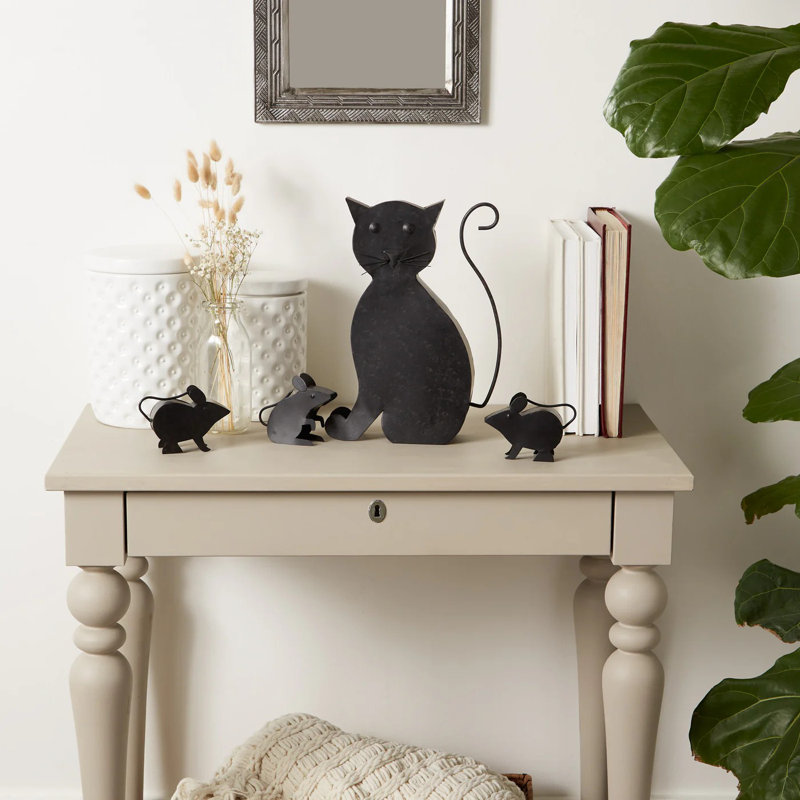 CHAT AVEC SOURIS SCULPTURE