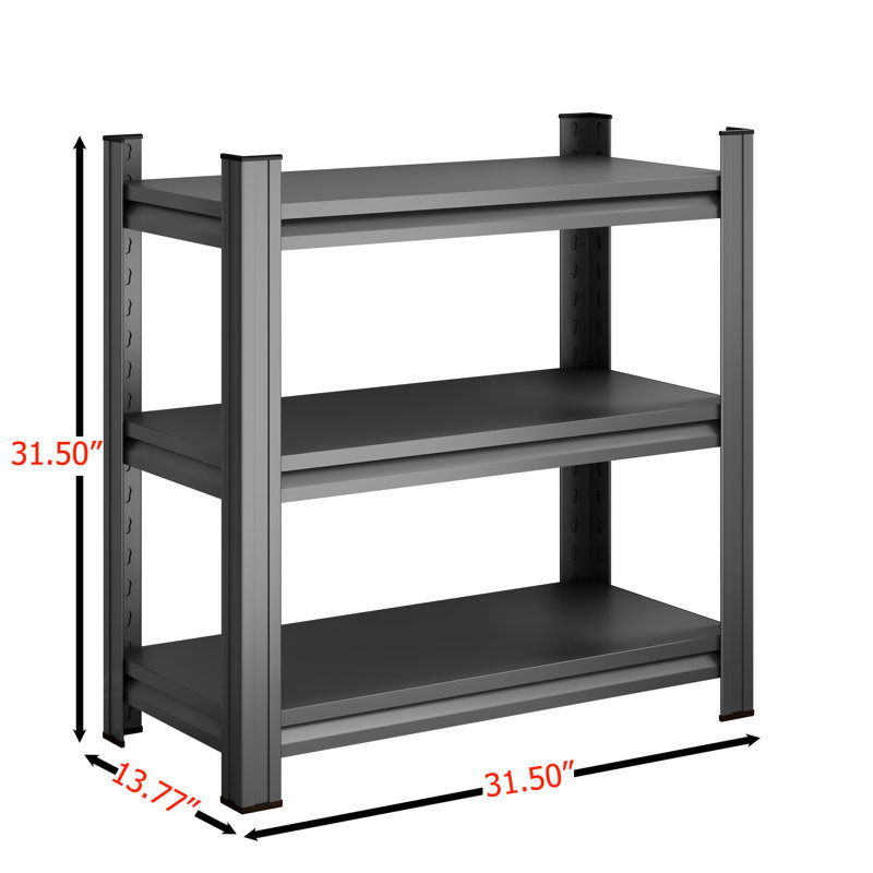 3 Tier Metal Shelves, 31.5" H x 31.5" W x 13.77" D