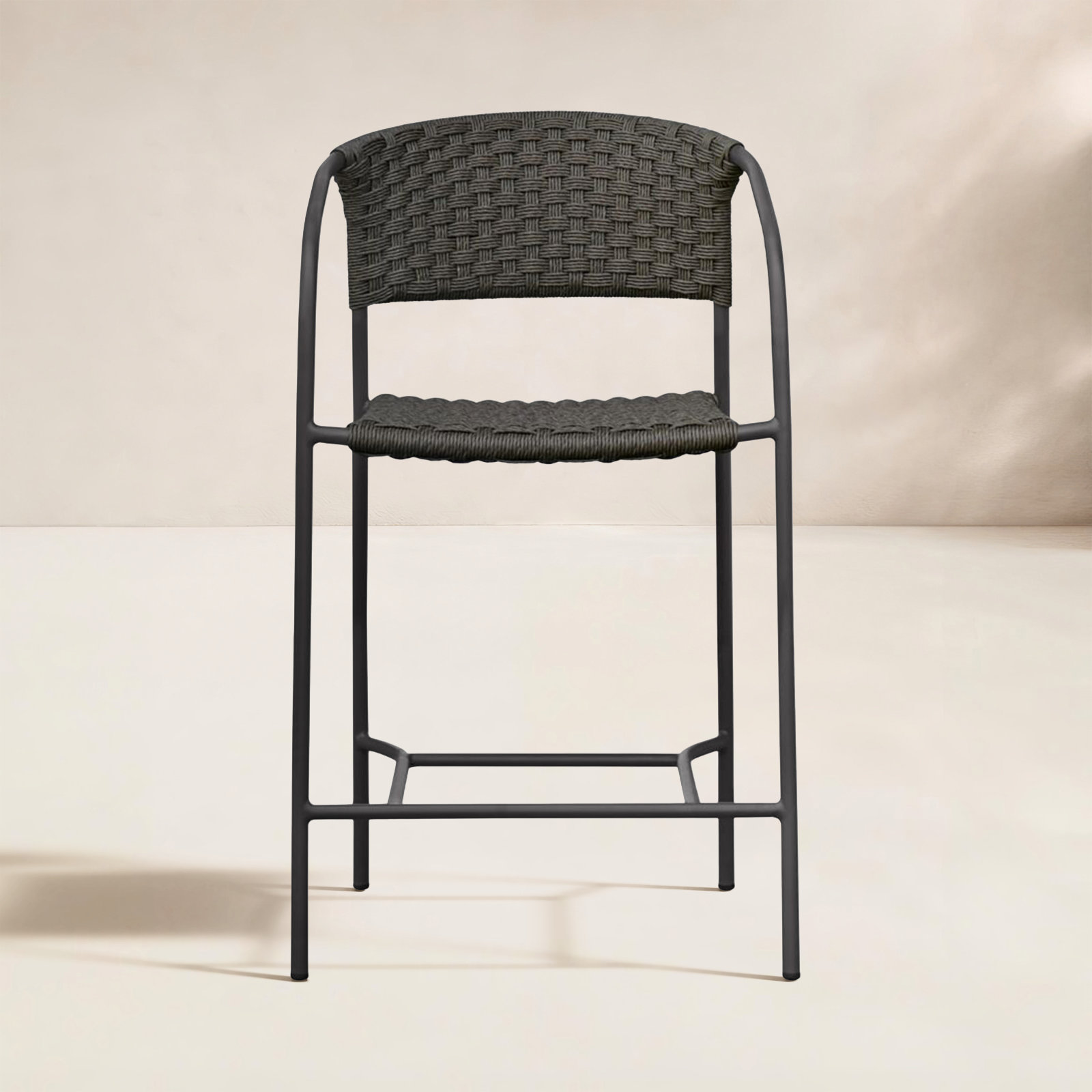 Reller Patio Bar Stool, Brown, Brown, 26"