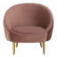 Fauteuil demi-tonneau en velours capitonné l 32 po Razia-558490011