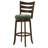 Mona Swivel Barstool Chair, Hunter Green Fabric, Dark Cherry Brown Finish-100560979