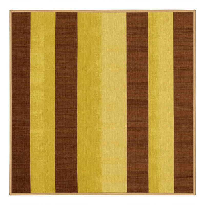 Machine Washable Checkered Brown Area Rug, Square 5'