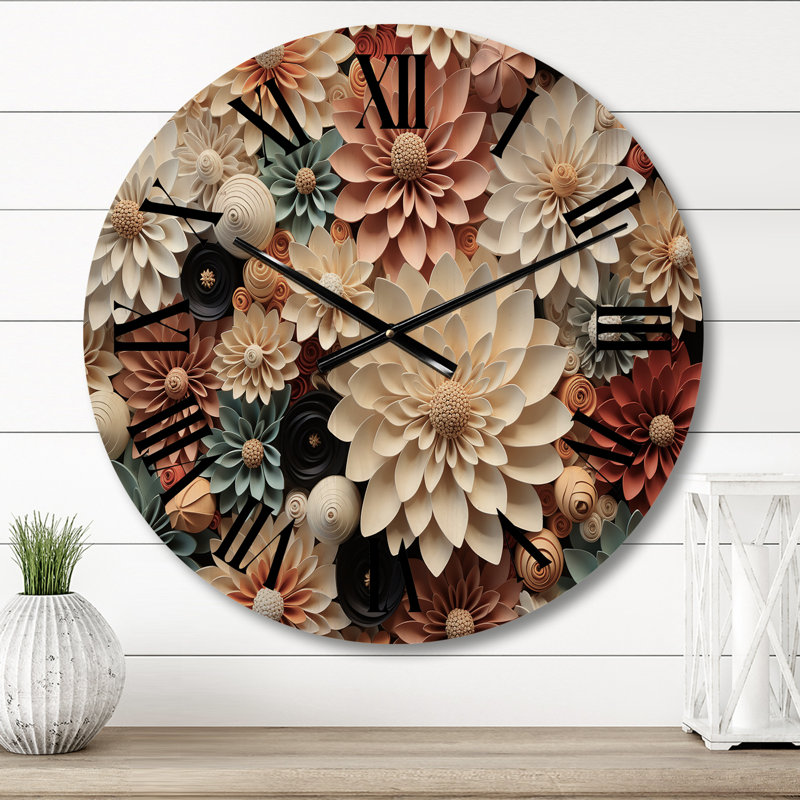 Horloge murale surdimensionnée en cactus blanc, Petit