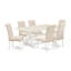 L'ensemble de table de cuisine 6 pièces contient une table de salle à manger rectangulaire avec des pieds en X et 4 chaises Parson en tissu de lin beige clair avec un banc, lin blanc-1625033127