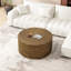 Table basse 35,83 "à rayures minimalistes, table basse ronde moderne, table basse à tambour rond pour salon, chambre à coucher