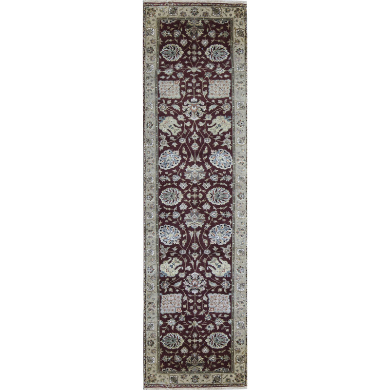 Hand-Knotted High-Quality Red and Ivory Area Rug