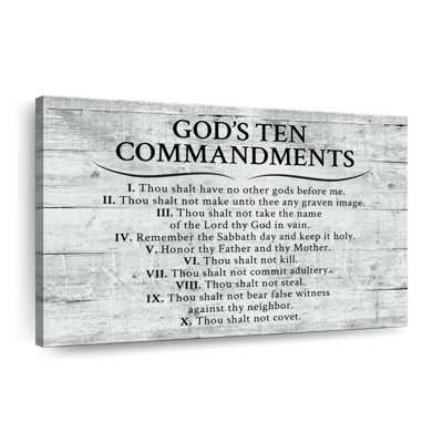 Ten Commandments Gray Canvas Print