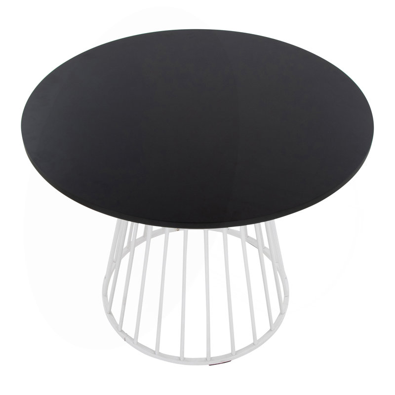 Table de salle à manger Canary Cosmo, Blanc, Noir