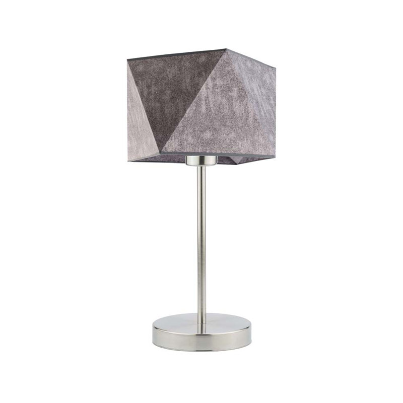Denzal Metal Table Lamp, Grey Melange, Brushed Steel