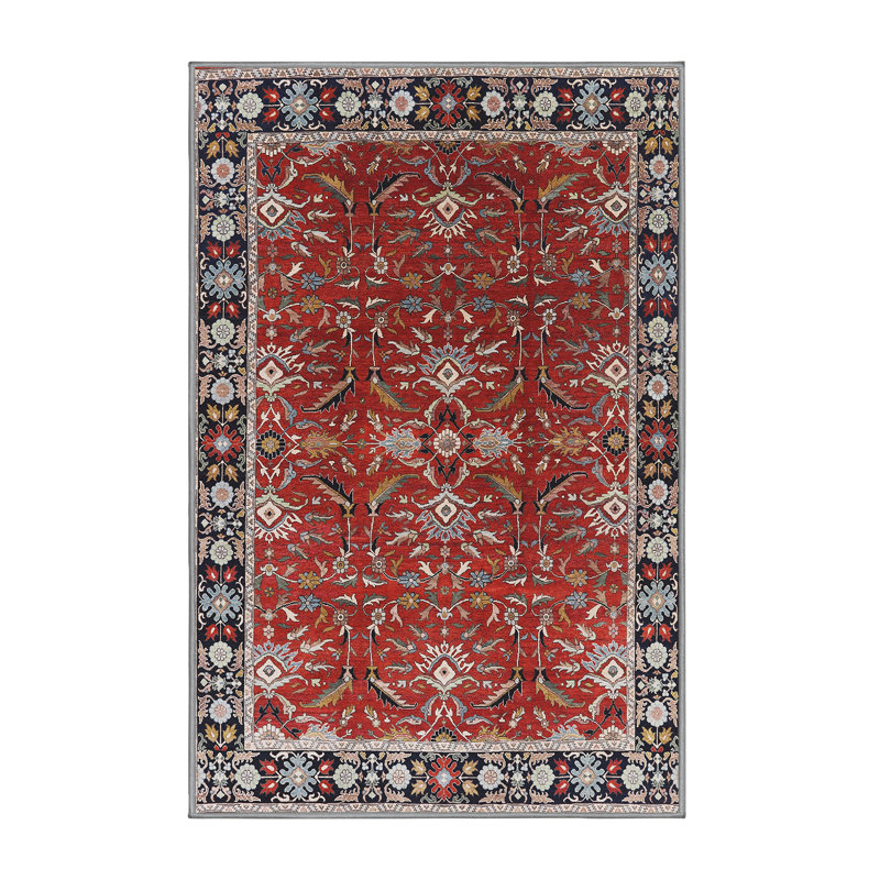 Tapis oriental rouge / noir / bleu, Rectangle 8 pi x 10 pi