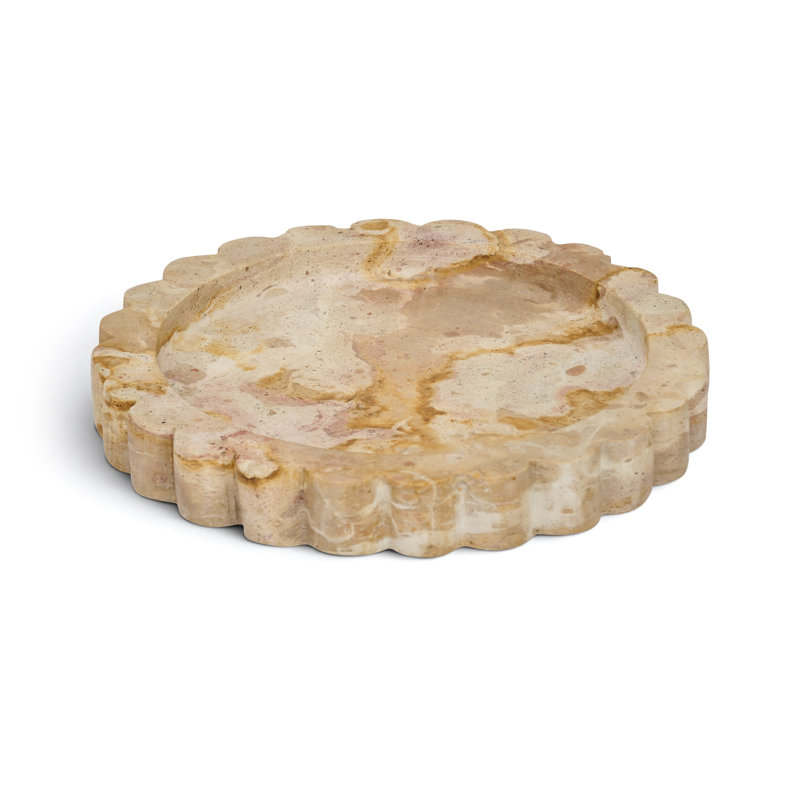 Ricardo Beige Genuine Marble Tray, Beige Genuine Marble