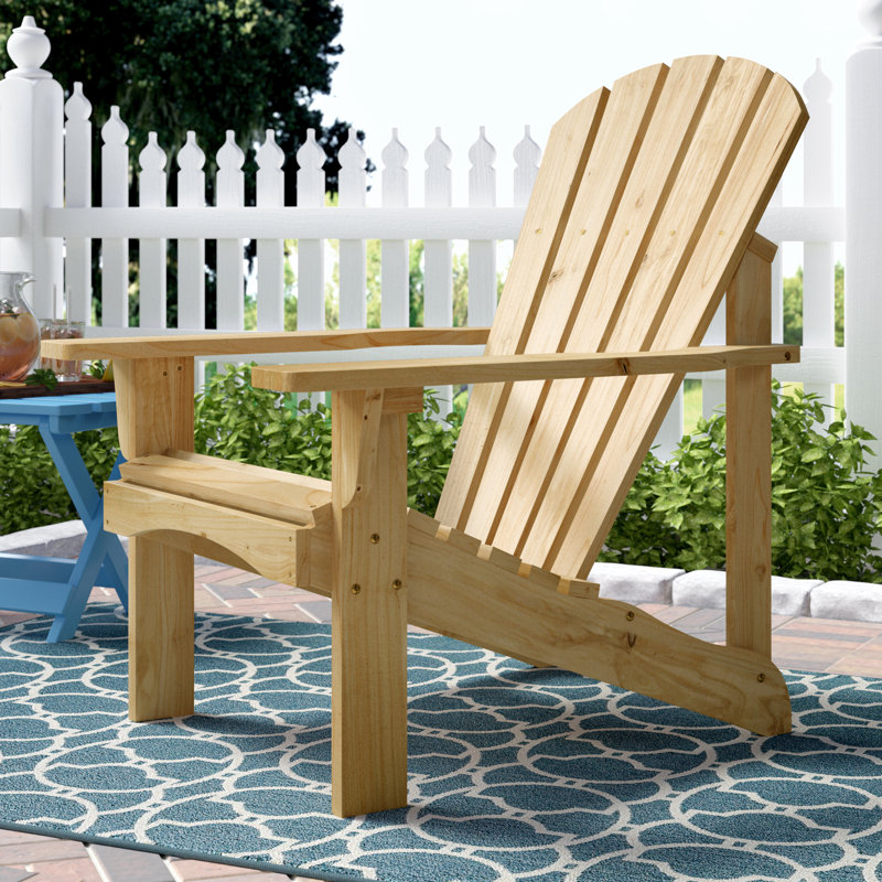 Chaise Adirondack en bois Brently, Naturel