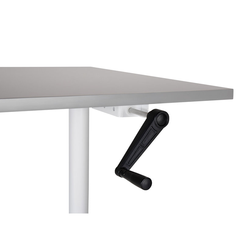 Amarianna Adjustable Metal Base Standing Desk, 119cm H x 120cm W x 72cm D, White, Grey