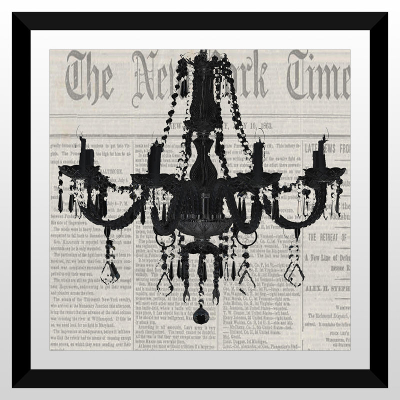 « lustre 1 », reproduction d’impression encadrée, H 27,5 po x l 27,5 po x P 0,75 po, Cadre en plexiglas noir