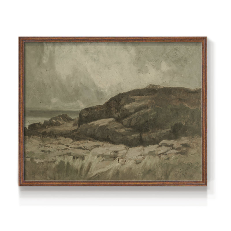Paysages rétro-DCCxxv-impression encadrée - réversible, Noyer, H 22 po x l 28 po