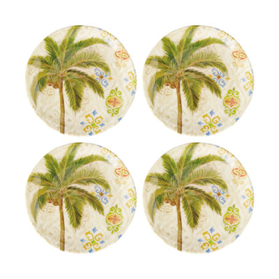12-Piece Ikat Palm 6" Melamine Plate