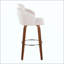 Tabouret de bar à hauteur fixe en bois avec repose-pieds rond chromé - ensemble de 2-572307869