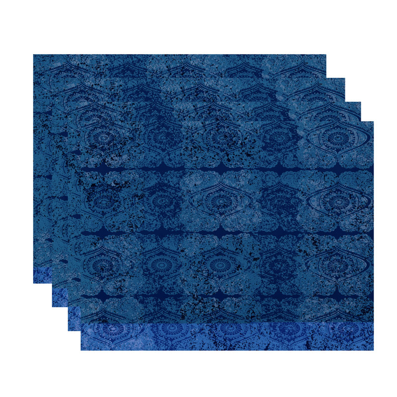 Ensemble de napperons 4 pièces Harrel, Bleu