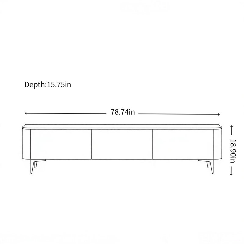 Rochelle, Blanc / Gris, H 18,9 po x L 78,74 po x l 15,75 po