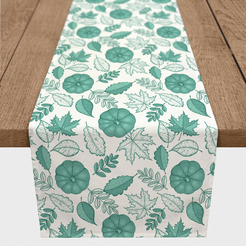 Safira Pumpkin Table Runner, 72" x 16", Teal