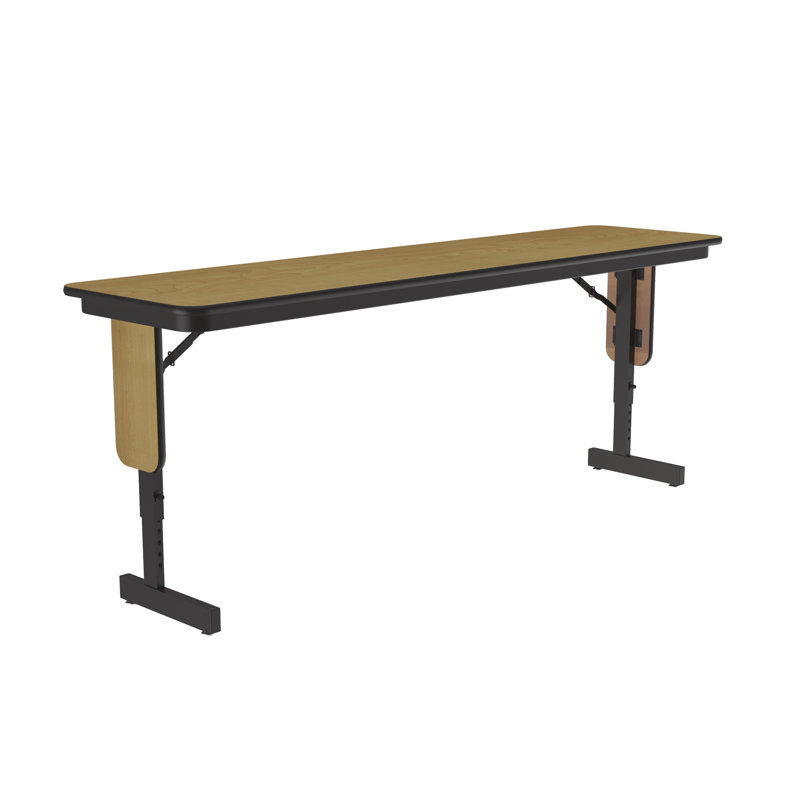 Rectangle Height Adjustable Modular Training Table, Fusion Maple, 30" H x 72" W x 18" D