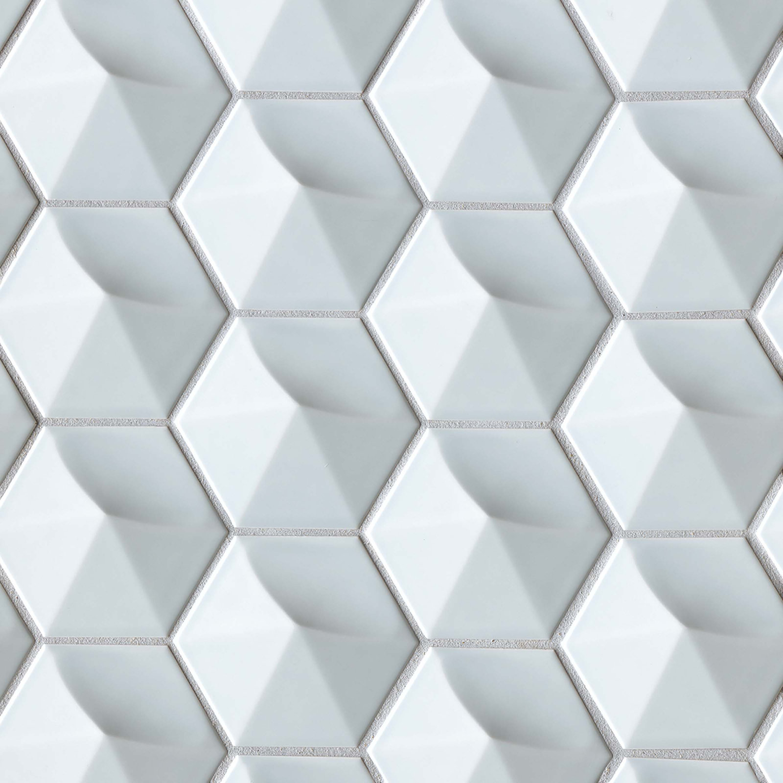 Hedron 4" x 5" Straight Edge Ceramic Wall Tile, Sky Blue