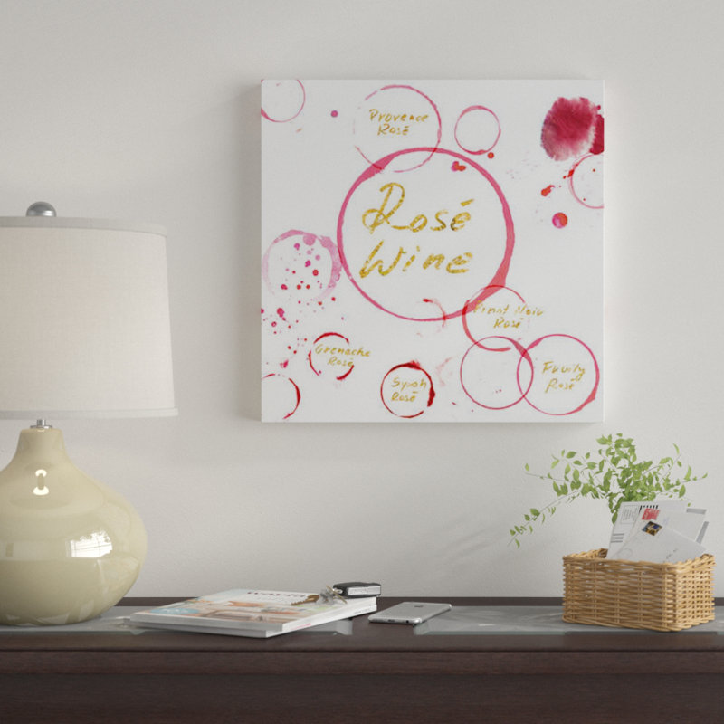 «Rose Wine», impression sur toile, H 12 po x l 12 po x P 0,75 po, Pas de tapis, Toile tendue