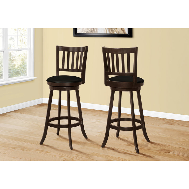 Deux tabourets de bar, tabourets de bar de style transitionnel, tabouret de bar à cadre en bois pour espace de vie