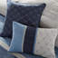 Édredon en microsuède 7 pièces - bleu marine pour très grand lit, suède à motif, 3 taies décoratives