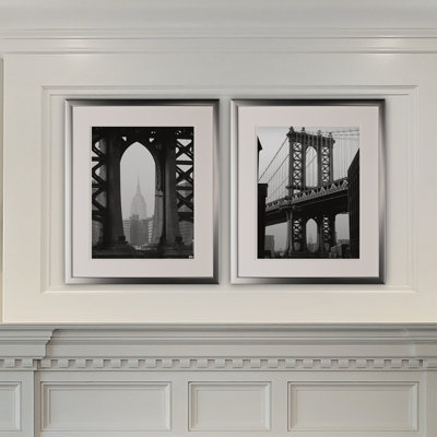 New York Crossing Black and White Photograph Print with Mounting Hardware