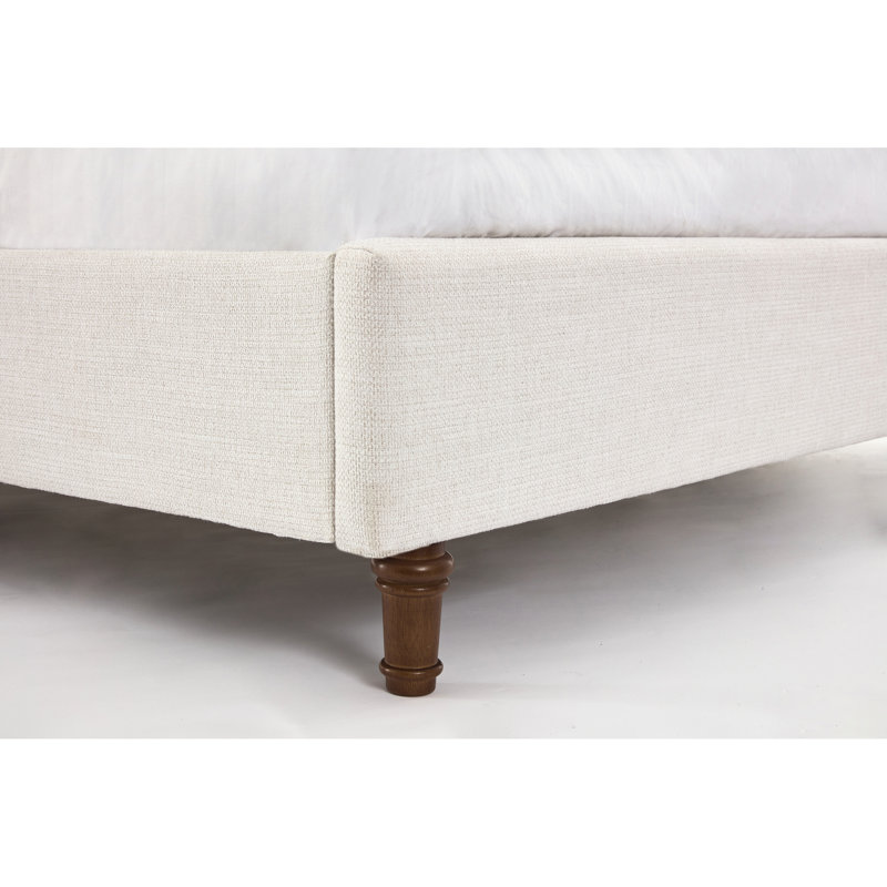 Très grand lit contemporain avec tête de lit de 54 po - Structure en métal, nécessaire de chambre à coucher, sommier tapissier requis, structure en chenille simple et élégante, mobilier simple