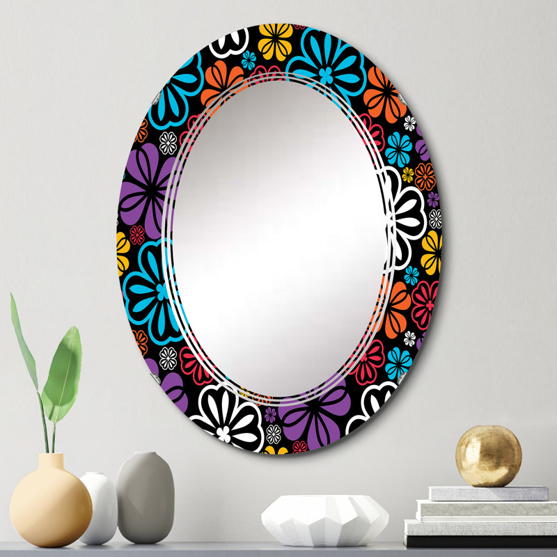 Multicolore floral - Miroir mural floral, 30 po x 20 po