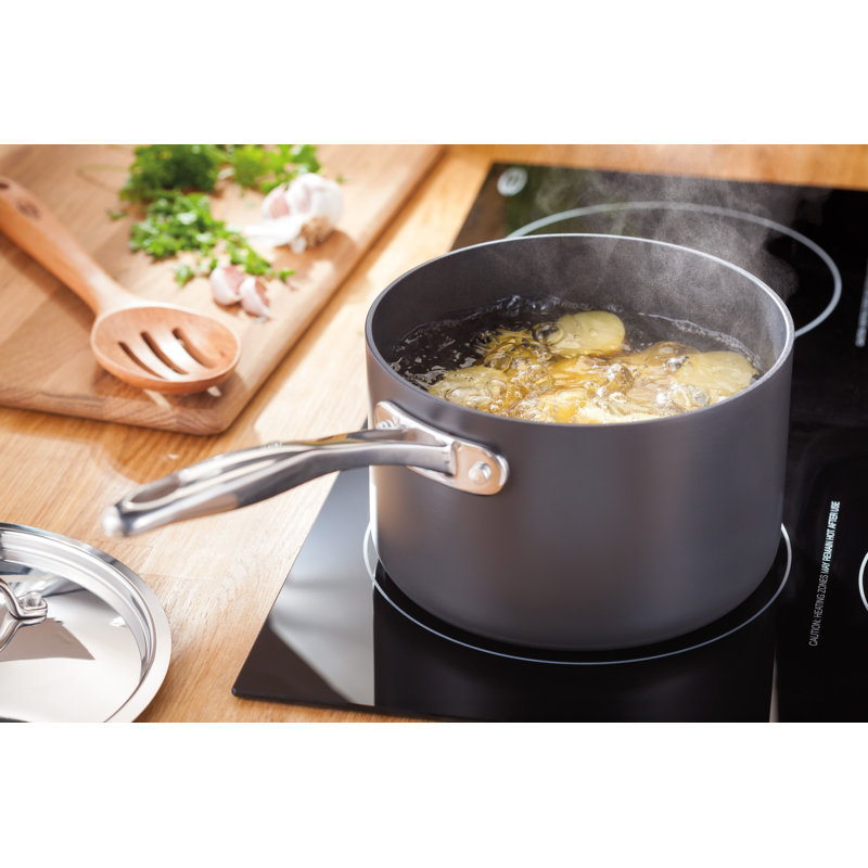 Element (Hard Anodised) Non-Stick Aluminum Saucepan, 3.8 L