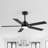 48Inch Black Ceiling Fans With Lights And Remote,48 Inch Ceiling Fan With Adjustable Color Temperature, 6-Speeds Noiseless Revisible Dc Motor For Bedroom, Kitchen, Living Room