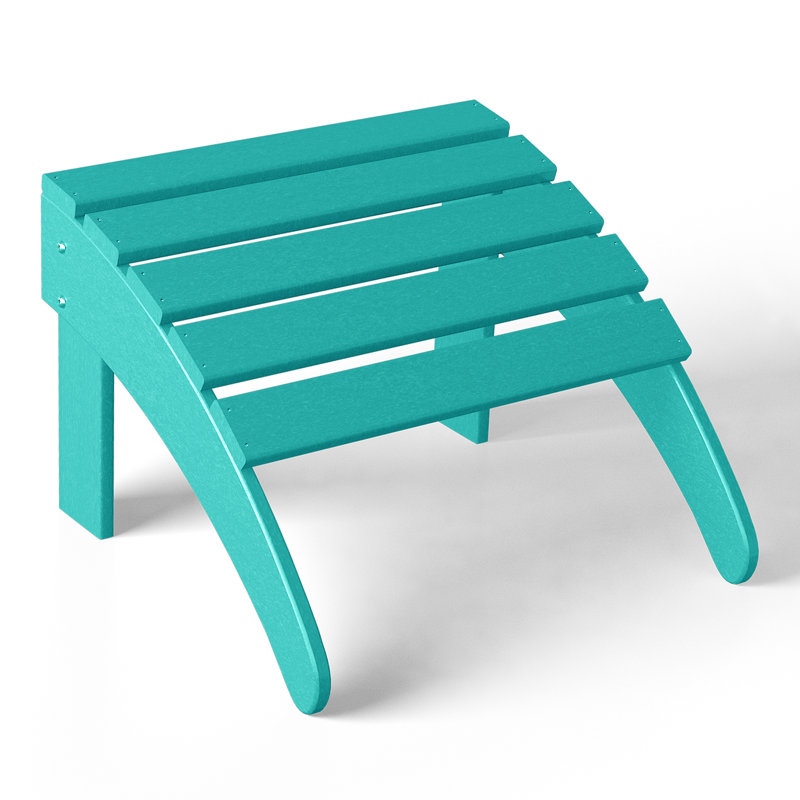 Shawnna Outdoor Ottoman, Turquoise
