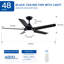 Ventilateur de plafond à DEL moderne 48 "avec télécommande YUHAO