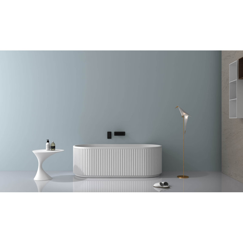 Cordona Freestanding EpiStone Bathtub, 17.12" H x 67" W x 30.75" L