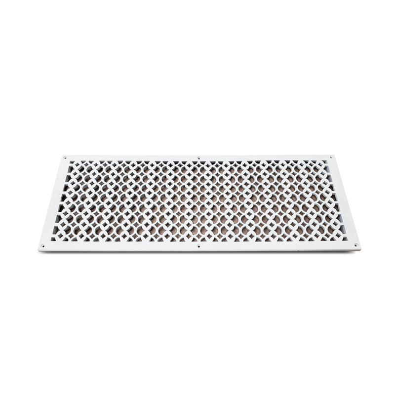 Grille murale en métal, 8" x 22", Blanc